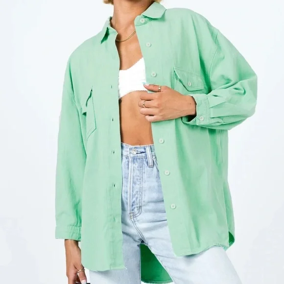 Light Green Button Down from Princess Polly - worn once - Picture 2 of 6